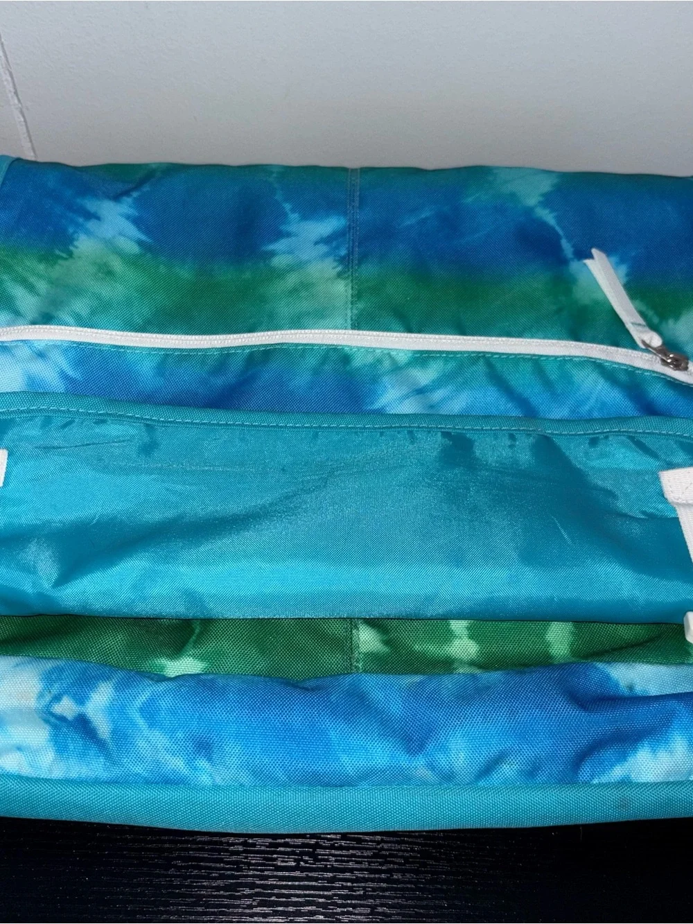 Vintage Y2K JanSport Elefunk Messenger Bag Blue Green Tie Dye Laptop Crossbody